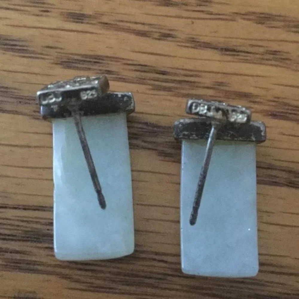 Sterling and Jade DBJ earrings - Picture 2 of 4